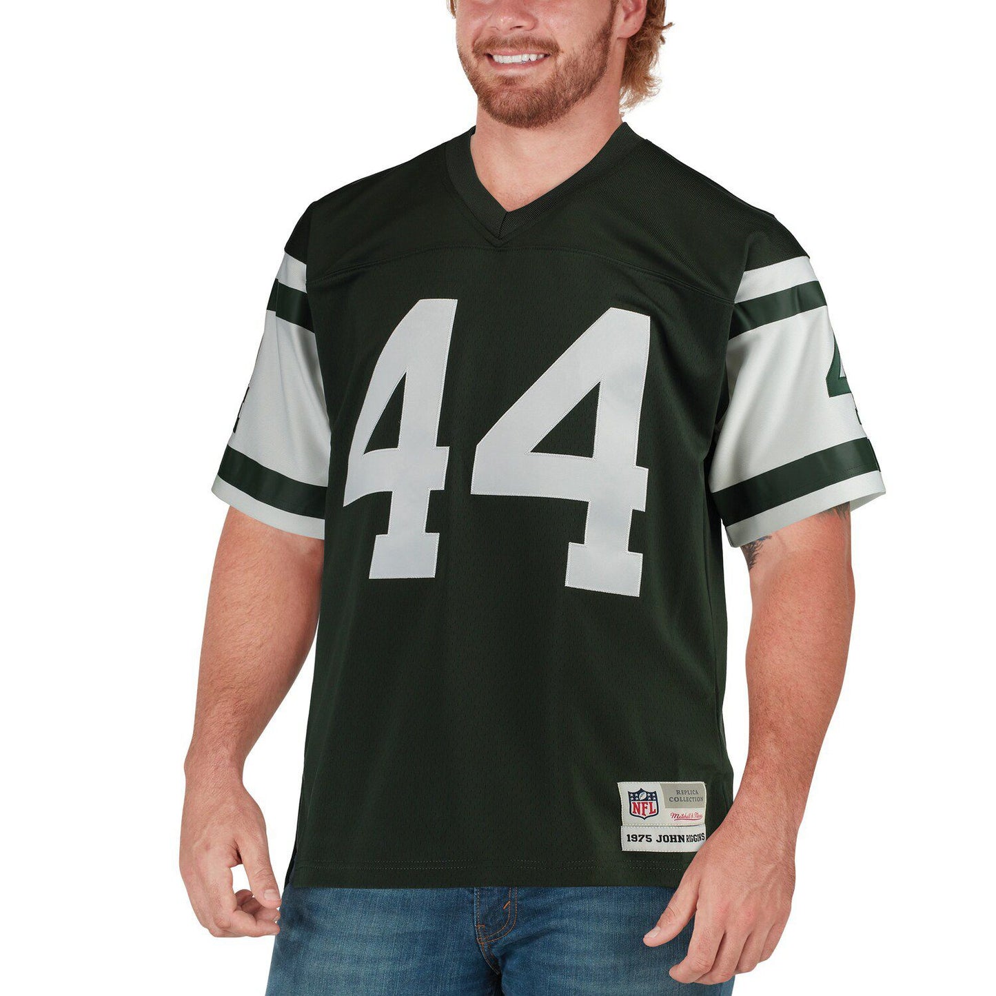 Men's Mitchell & Ness John Riggins Green New York Jets Retired Player Legacy Replica Jersey