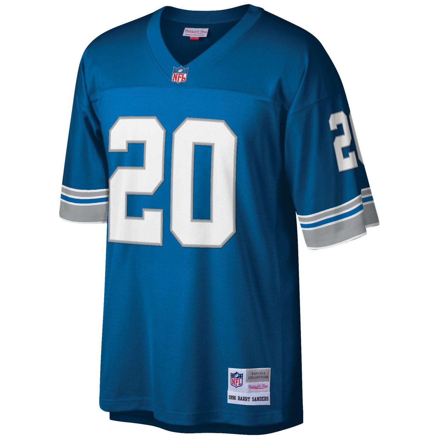 Men's Mitchell & Ness Barry Sanders Blue Detroit Lions Big & Tall 1996 Retired Player Replica Jersey