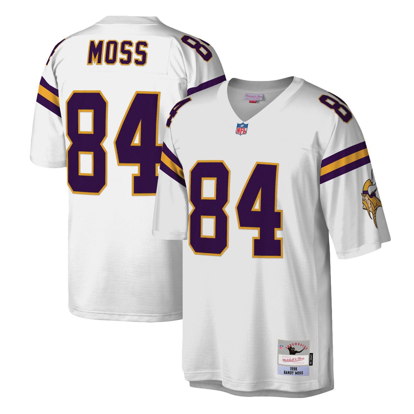 Men's Mitchell & Ness Randy Moss White Minnesota Vikings Legacy Replica Jersey