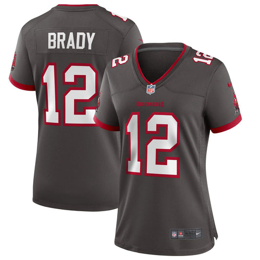 Women's Nike Tom Brady Pewter Tampa Bay Buccaneers Alternate Game Jersey