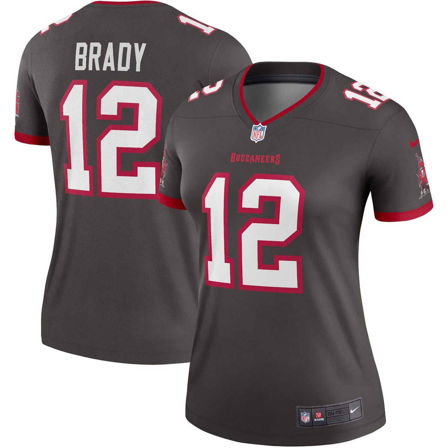 Women's Nike Tom Brady Pewter Tampa Bay Buccaneers Alternate Legend Jersey