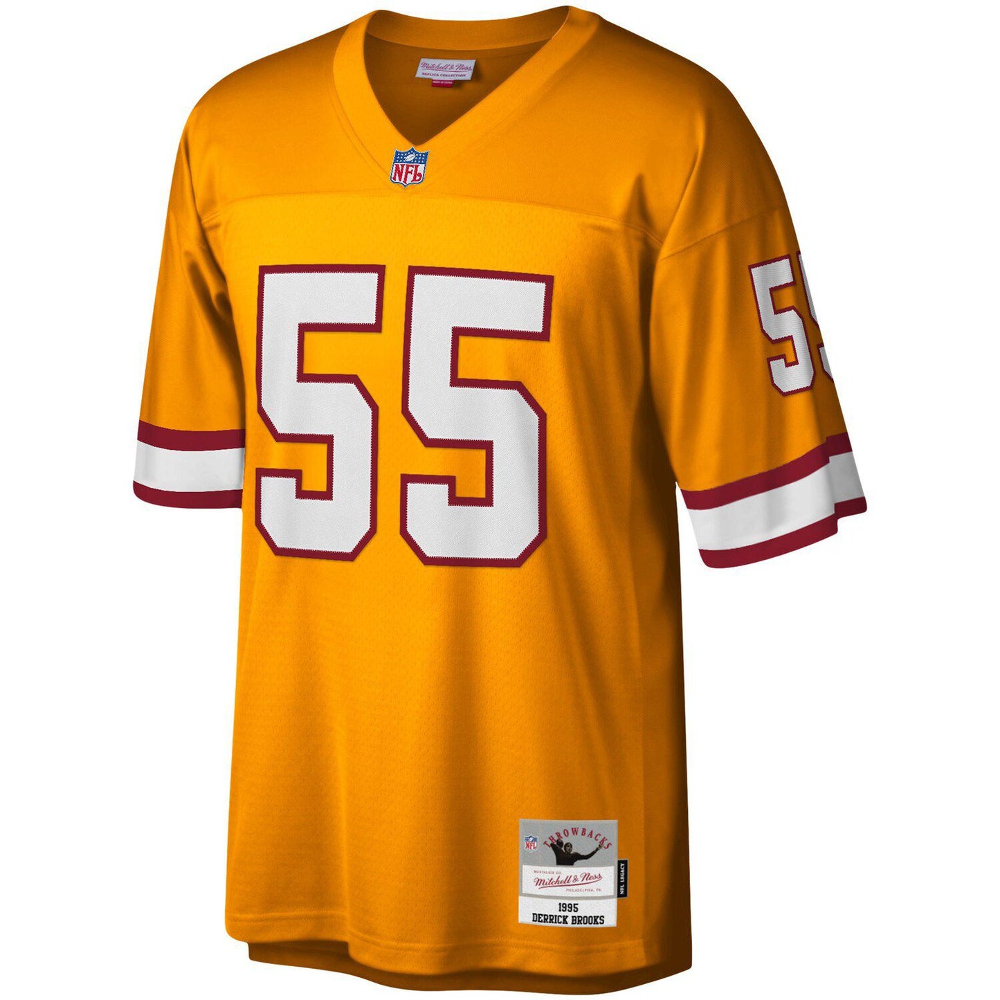 Men's Mitchell & Ness Derrick Brooks Orange Tampa Bay Buccaneers Legacy Replica Jersey