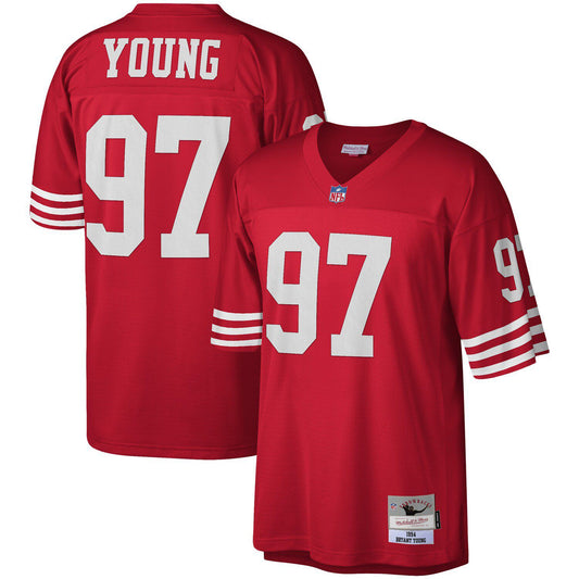 Men's Mitchell & Ness Bryant Young Scarlet San Francisco 49ers Legacy Replica Jersey