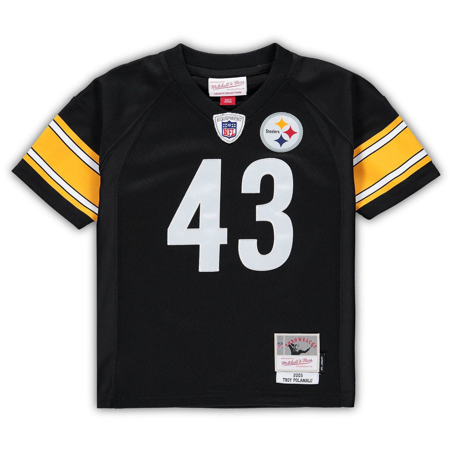 Infant Mitchell & Ness Troy Polamalu Black Pittsburgh Steelers 2005 Retired Legacy Jersey