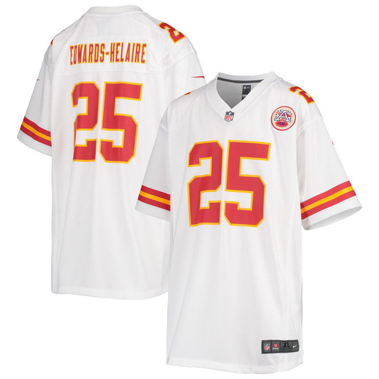 Youth Nike Clyde Edwards-Helaire White Kansas City Chiefs Game Jersey