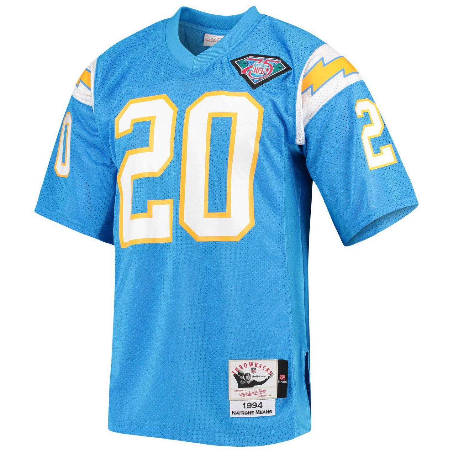 Men's Mitchell & Ness Natrone Means Powder Blue Los Angeles Chargers Authentic Retired Player Jersey