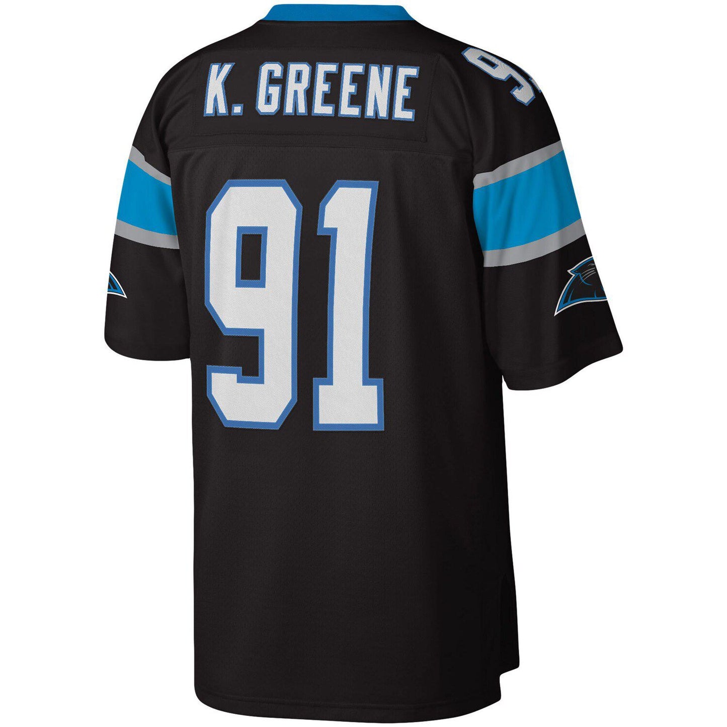 Men's Mitchell & Ness Kevin Greene Black Carolina Panthers Big & Tall 1996 Retired Player Replica Jersey