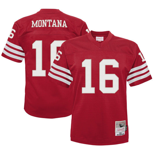 Infant Mitchell & Ness Joe Montana Scarlet San Francisco 49ers 1990 Retired Legacy Jersey