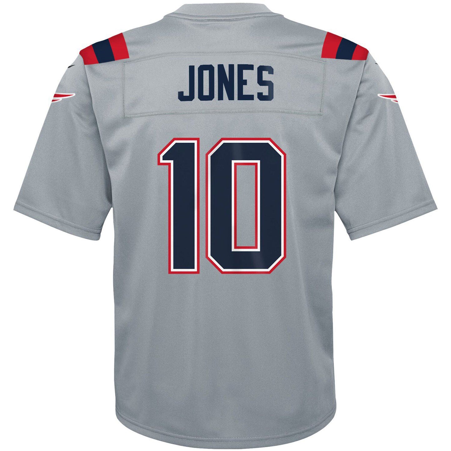 Youth Nike Mac Jones Gray New England Patriots Inverted Game Jersey