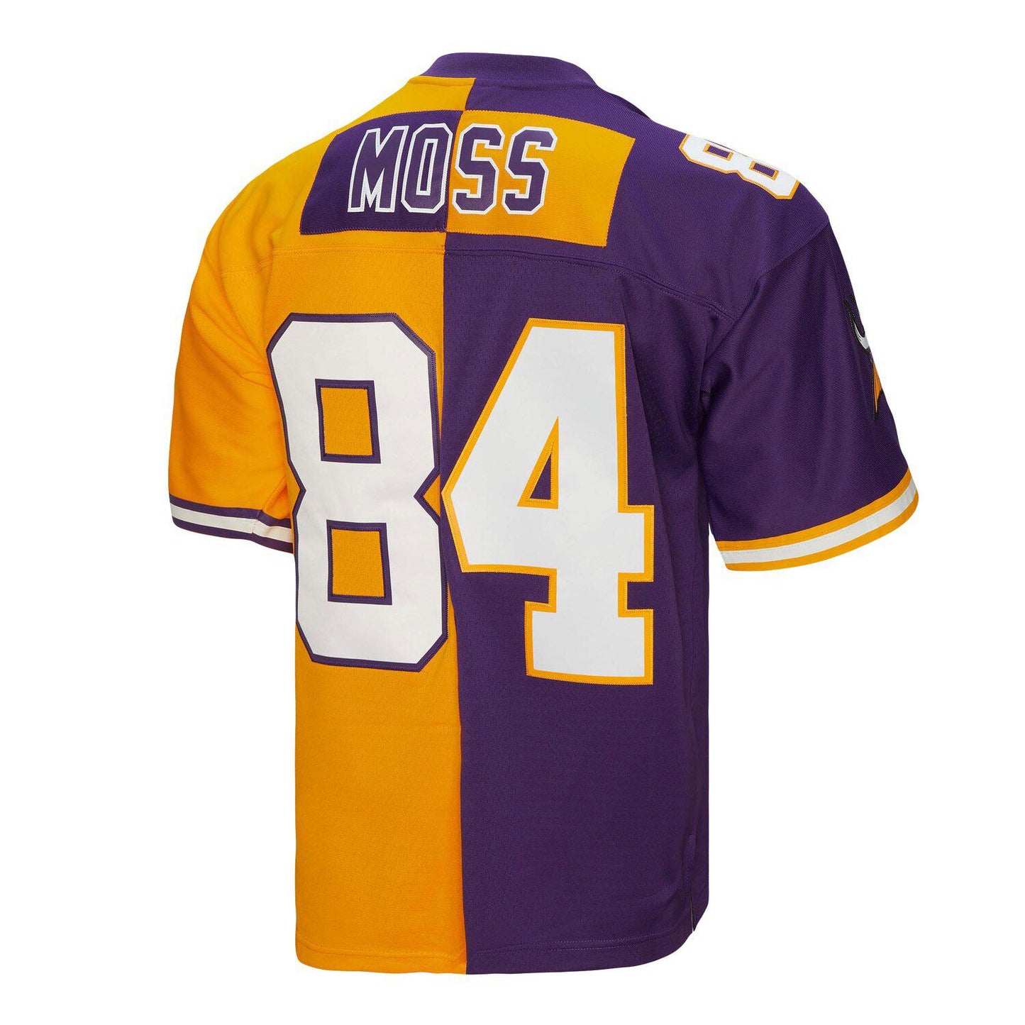 Men's Mitchell & Ness Randy Moss Purple/Gold Minnesota Vikings 1998 Split Legacy Replica Jersey