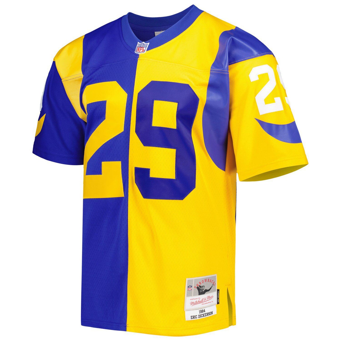 Men's Mitchell & Ness Eric Dickerson Royal/Gold Los Angeles Rams 1984 Split Legacy Replica Jersey