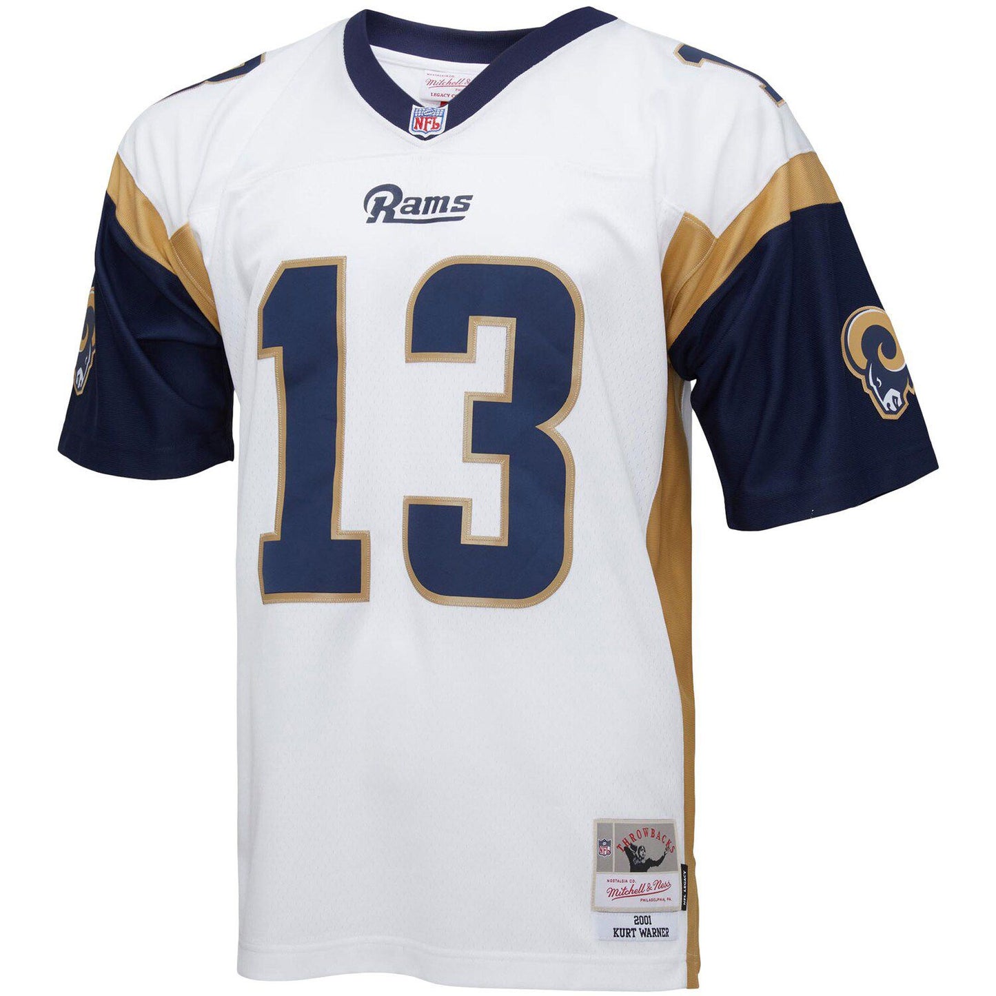 Men's Mitchell & Ness Kurt Warner White Los Angeles Rams Big & Tall 2001 Retired Player Replica Jersey