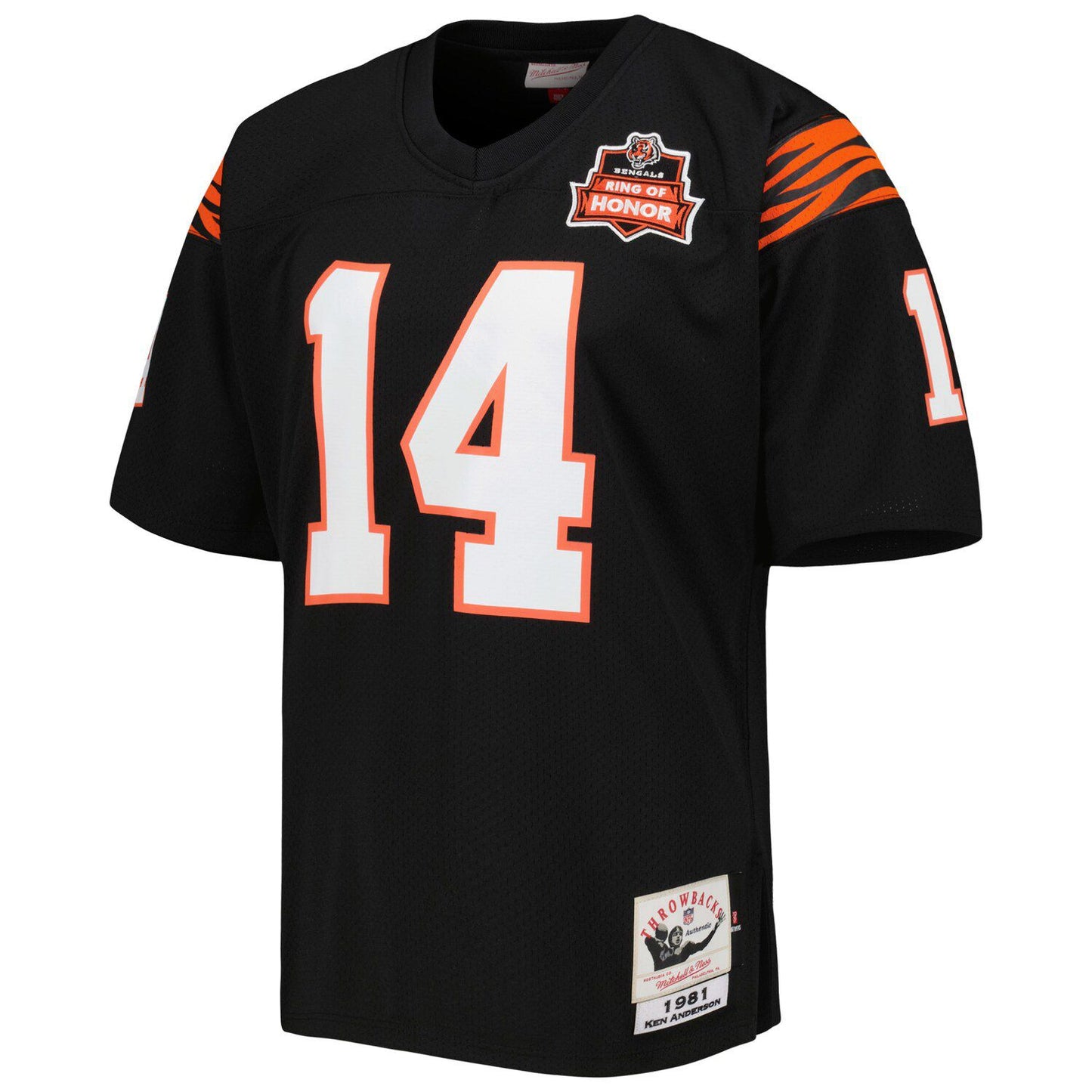 Men's Mitchell & Ness Ken Anderson Black Cincinnati Bengals 1981 Authentic Retired Player Jersey