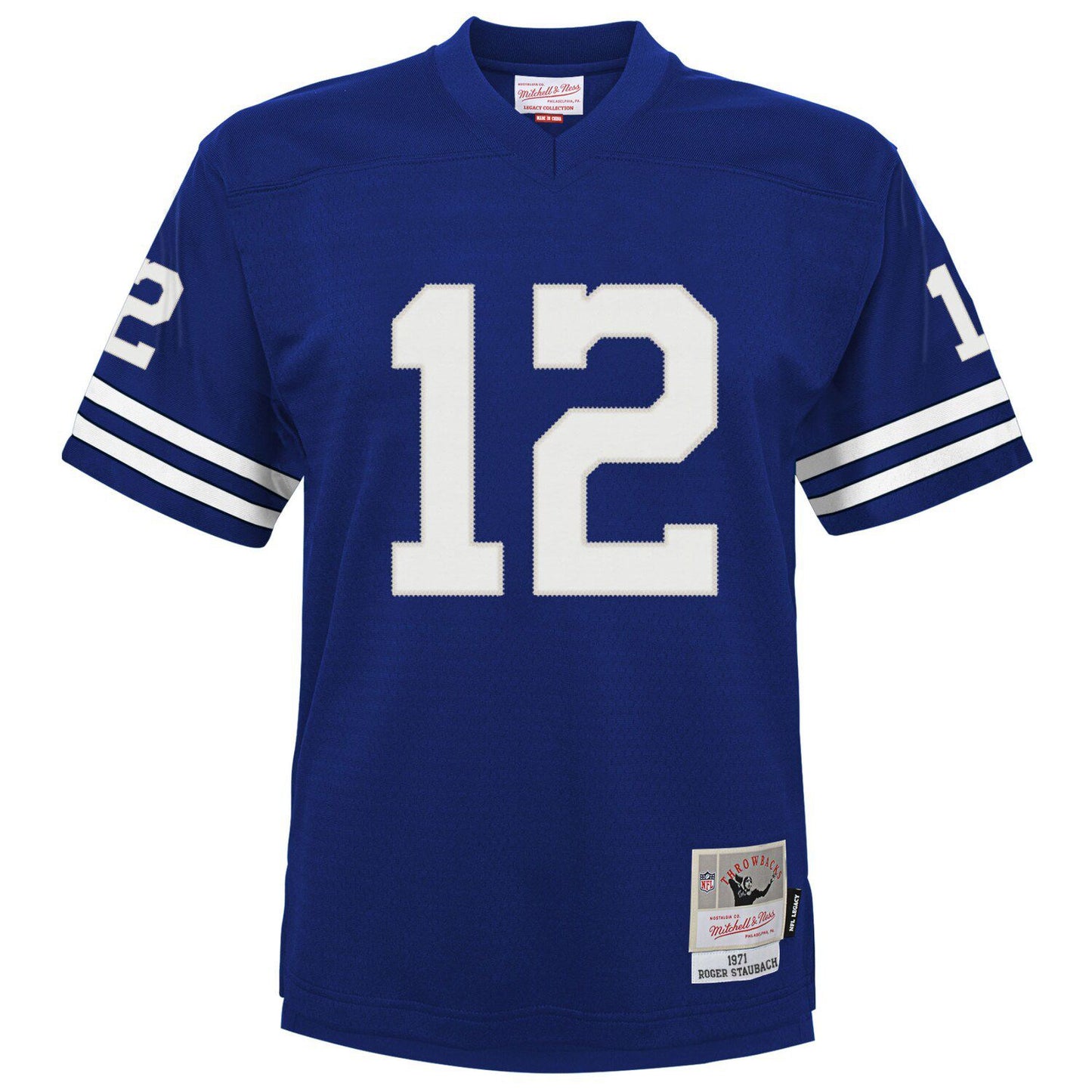 Infant Mitchell & Ness Roger Staubach Navy Dallas Cowboys 1971 Retired Legacy Jersey