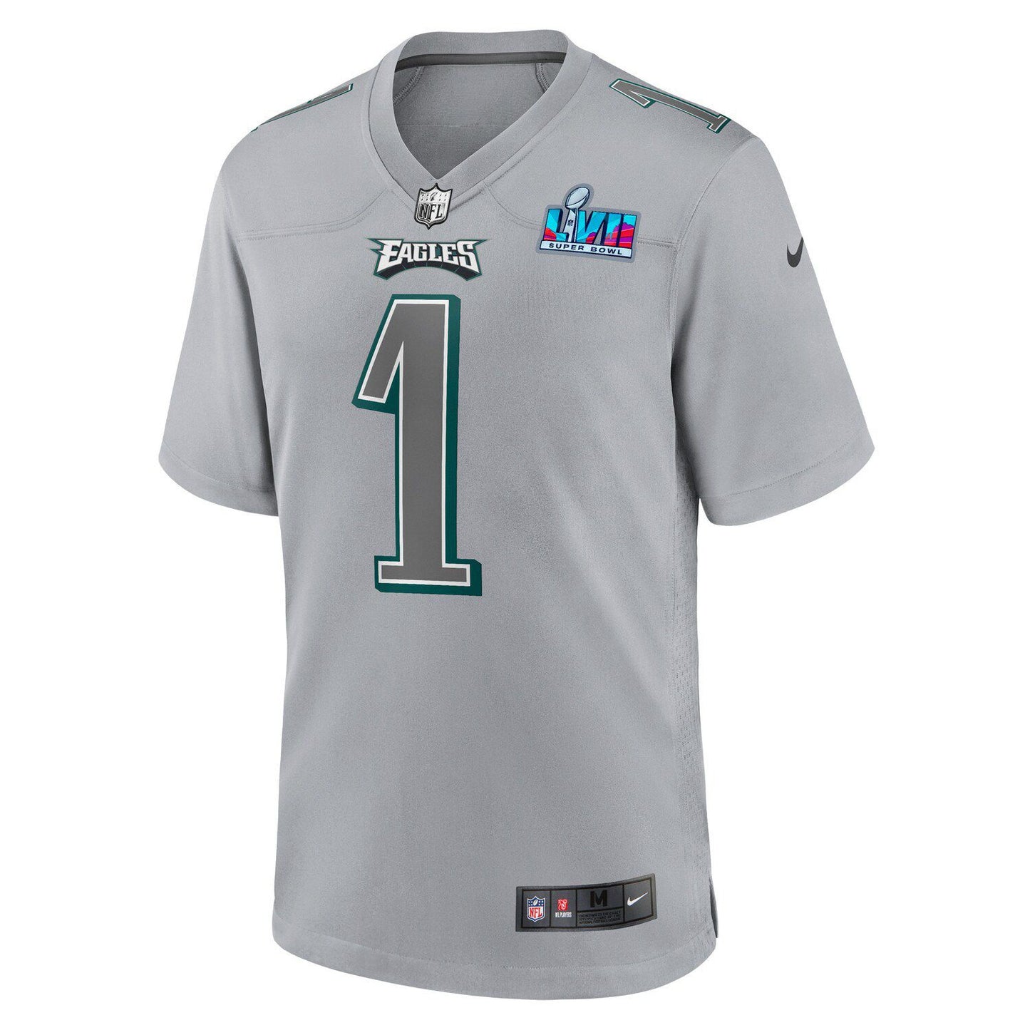 Youth Nike Jalen Hurts Gray Philadelphia Eagles Super Bowl LVII Patch Atmosphere Fashion Game Jersey