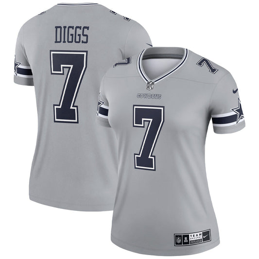 Women's Nike Trevon Diggs Silver Dallas Cowboys Inverted Legend Jersey