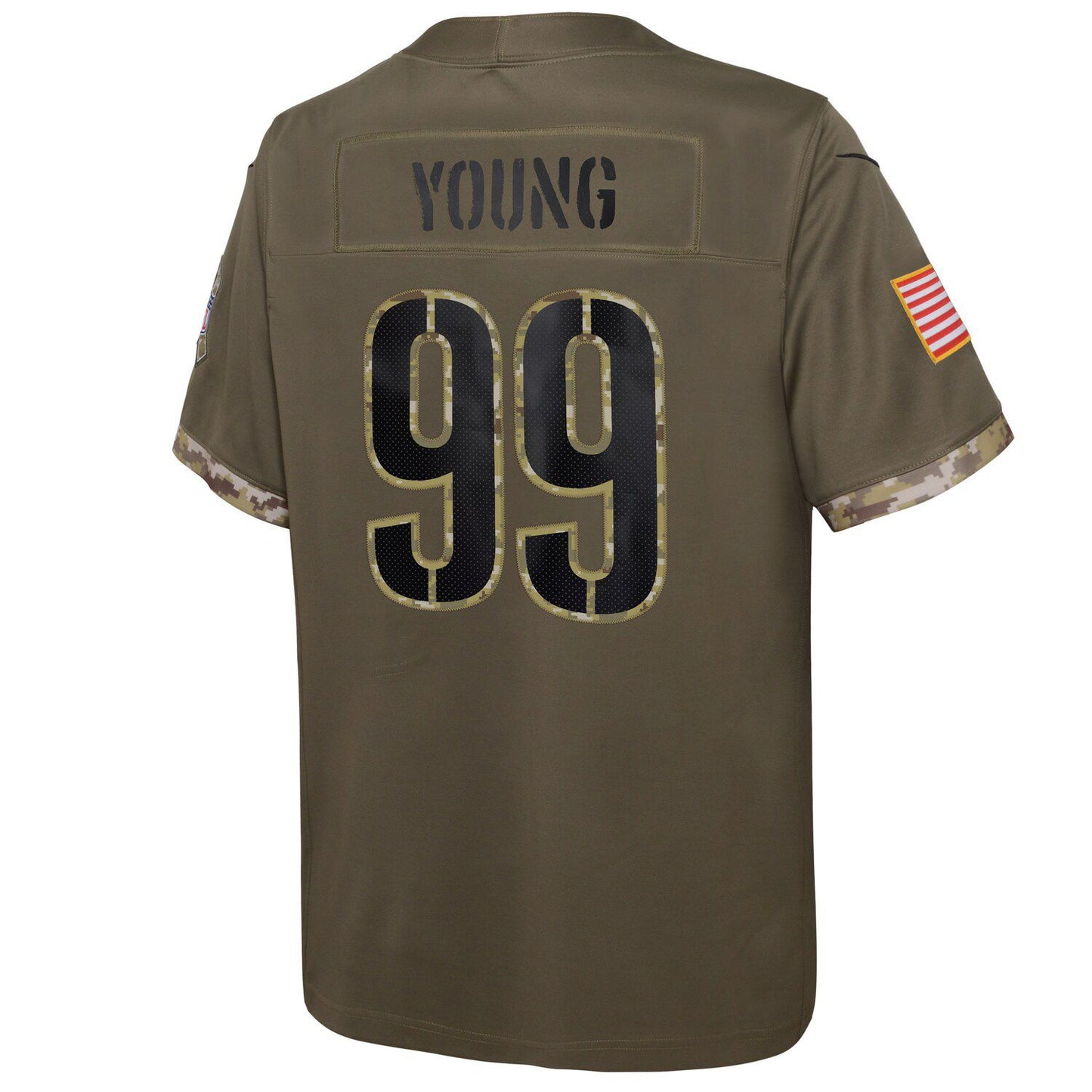 Youth Nike Chase Young Olive Washington Commanders 2022 Salute To Service Player Limited Jersey