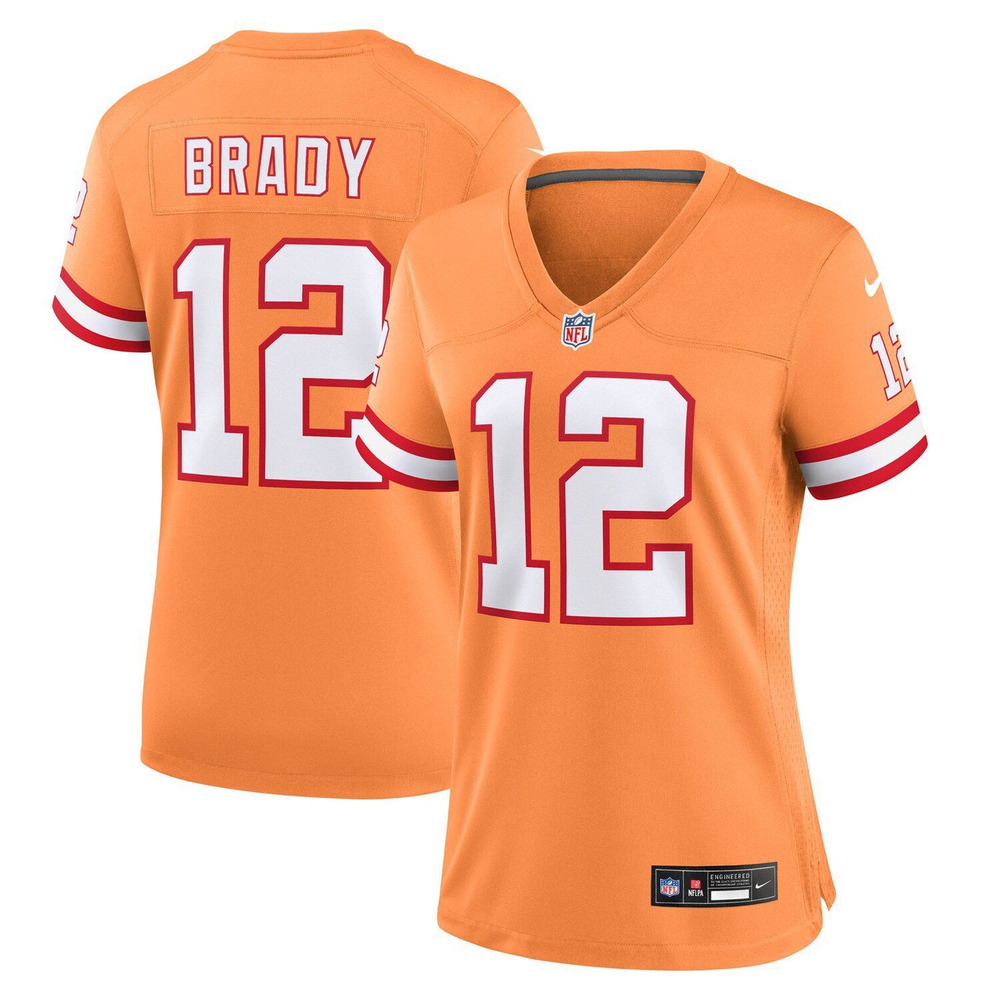 Women's Nike Tom Brady Orange Tampa Bay Buccaneers Throwback Game Jersey