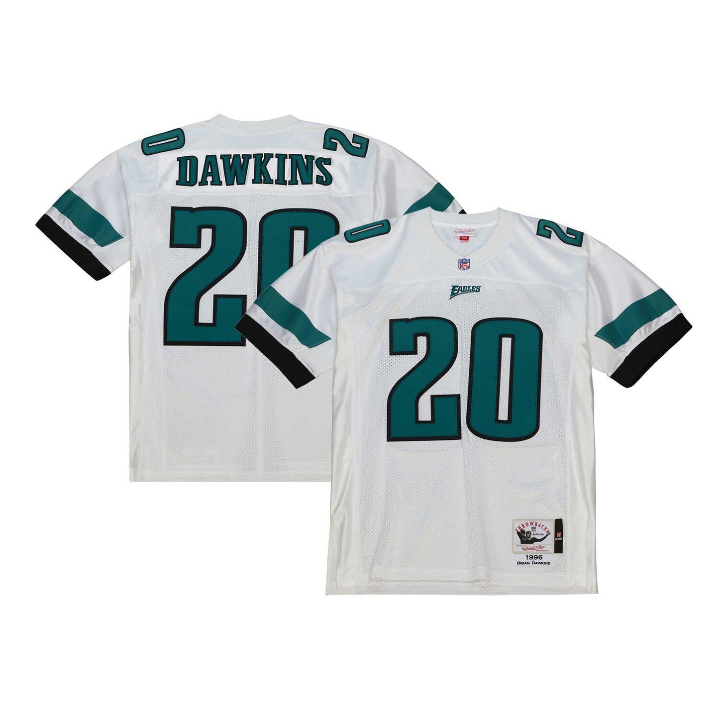 Men's Mitchell & Ness Brian Dawkins White Philadelphia Eagles 1996 Authentic Jersey