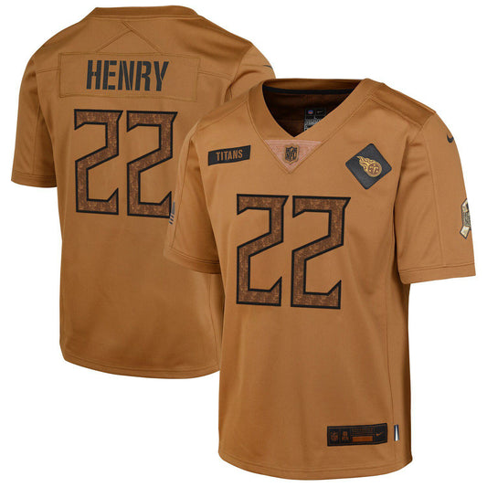 Youth Nike Derrick Henry Brown Tennessee Titans 2023 Salute To Service Limited Jersey