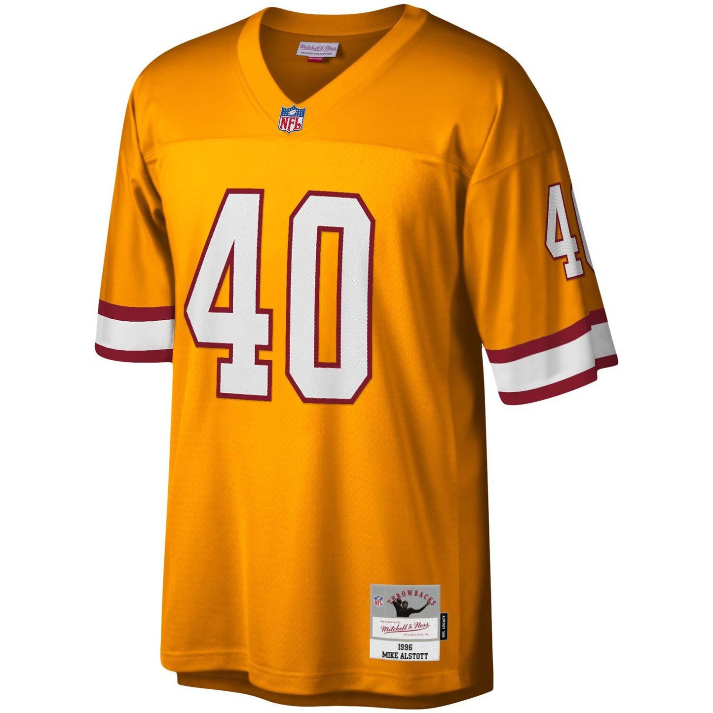 Youth Mitchell & Ness Mike Alstott Orange Tampa Bay Buccaneers 1996 Retired Player Legacy Jersey