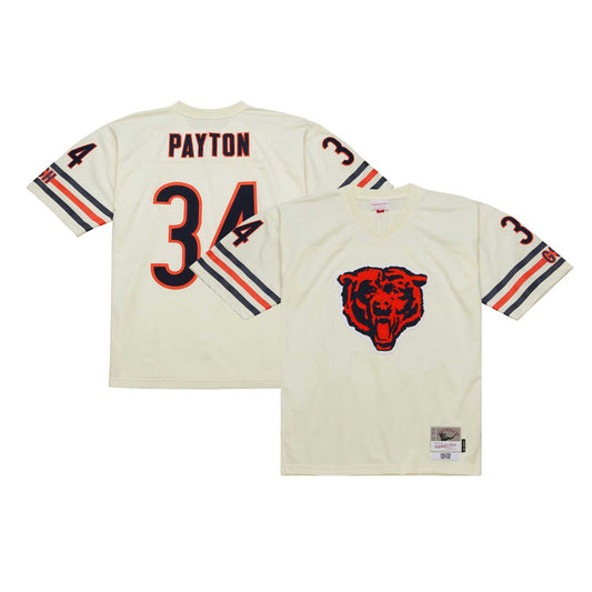 Men's Mitchell & Ness Walter Payton Cream Chicago Bears Chainstitch Legacy Jersey