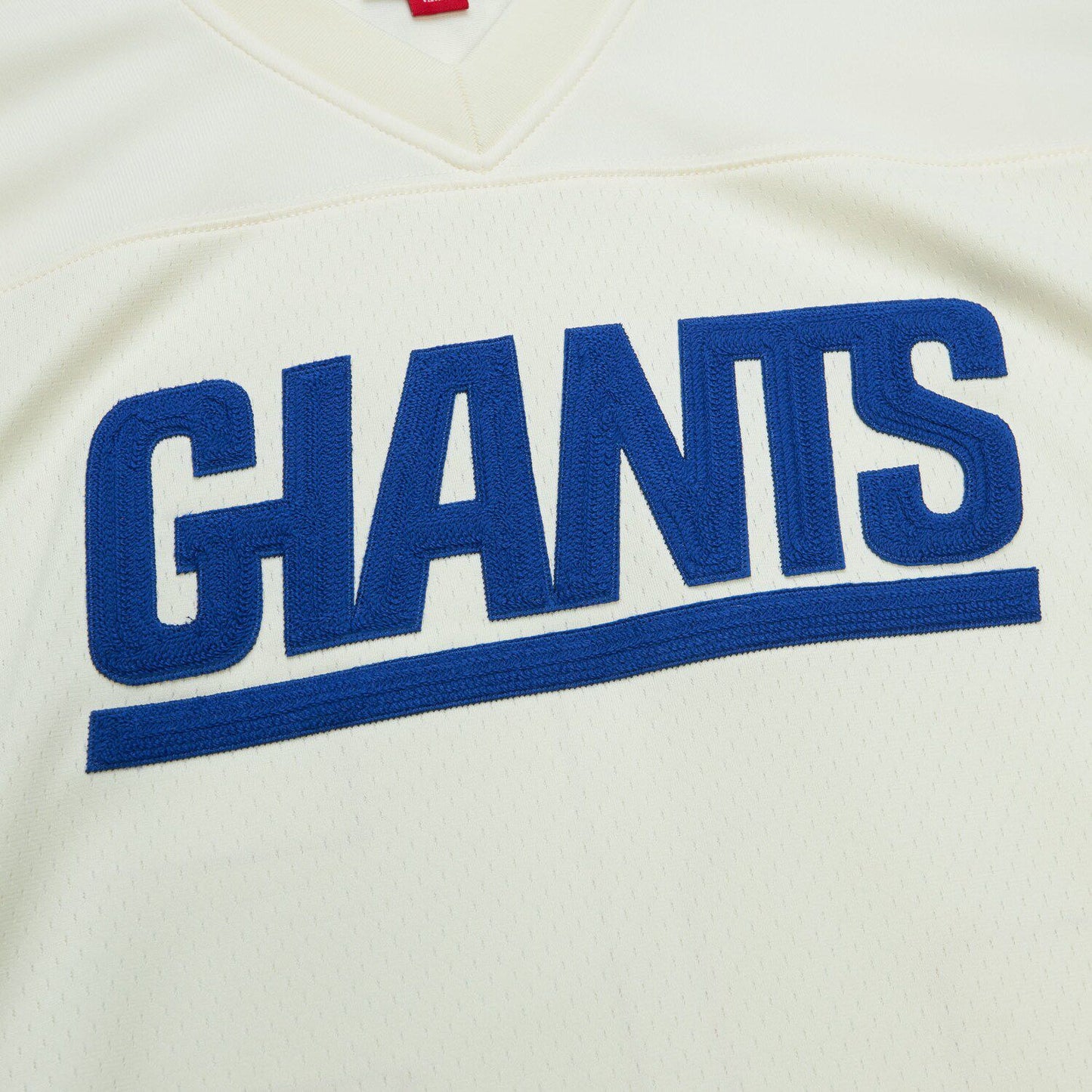 Men's Mitchell & Ness Lawrence Taylor Cream New York Giants Chainstitch Legacy Jersey