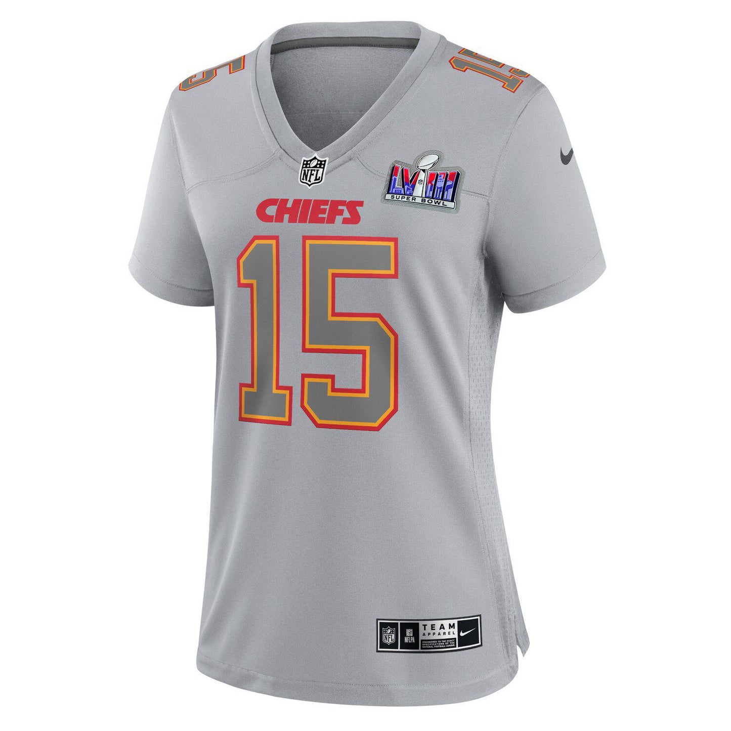 Women's Nike Patrick Mahomes Gray Kansas City Chiefs Super Bowl LVIII Atmosphere Fashion Game Jersey