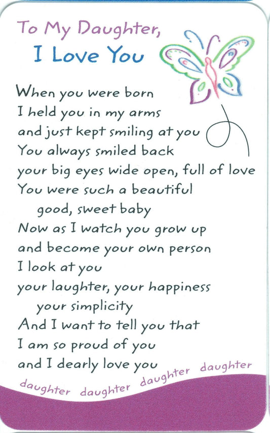 to My Daughter, I Love You - Wallet Card